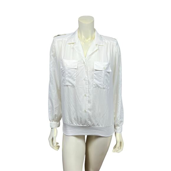 Sheridan Square 80s White Casual Blouse - Size 8, Good Condition - Picture 10 of 10